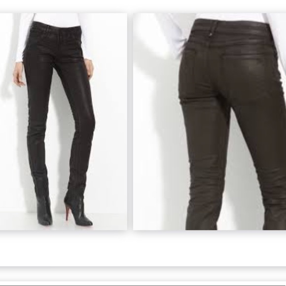 coated stretch jeans